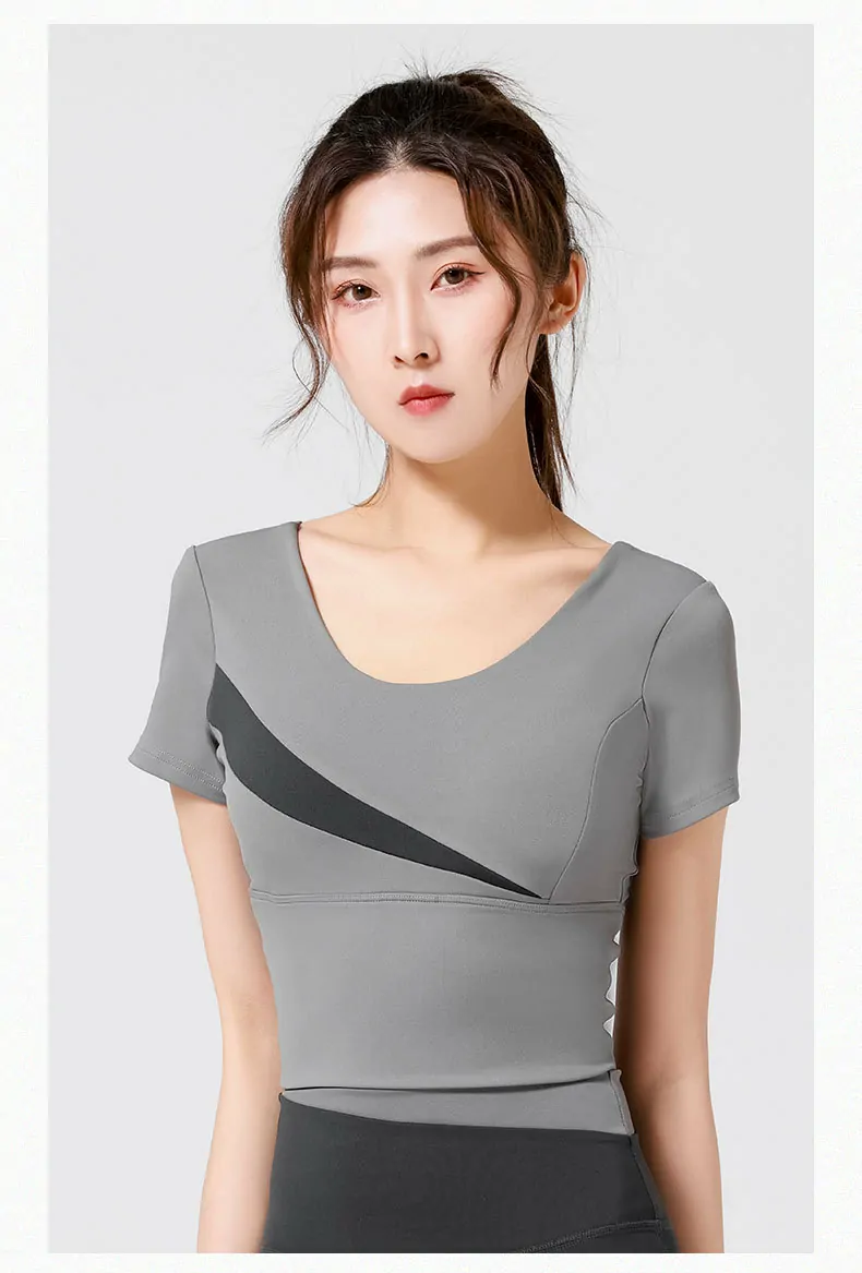 Street-Ready Workout Top with Built-in Bra - Breathable Slim-Fit for Yoga, Running & Gym - 图片 4