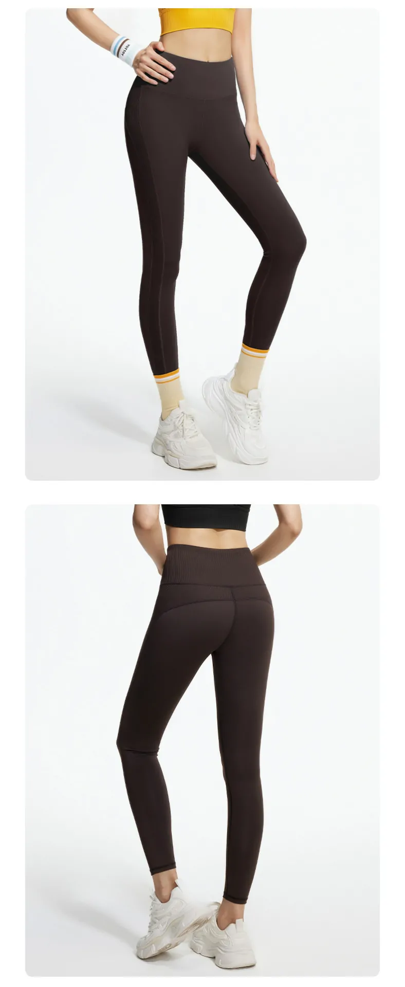Striped Panels Sculpting Leggings - High Waisted Booty Lifting & Tummy Control for Dynamic Training - 图片 3