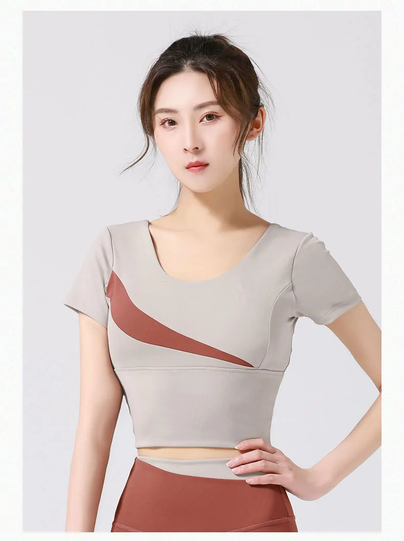 Street-Ready Workout Top with Built-in Bra - Breathable Slim-Fit for Yoga, Running & Gym - 图片 5