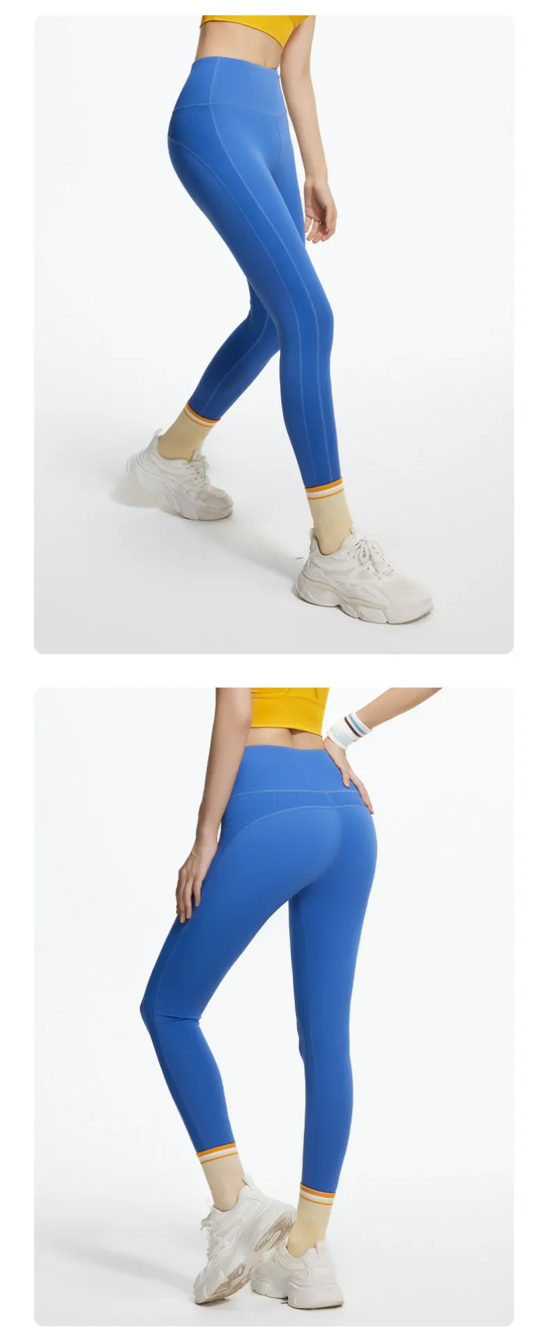 Striped Panels Sculpting Leggings - High Waisted Booty Lifting & Tummy Control for Dynamic Training - 图片 4
