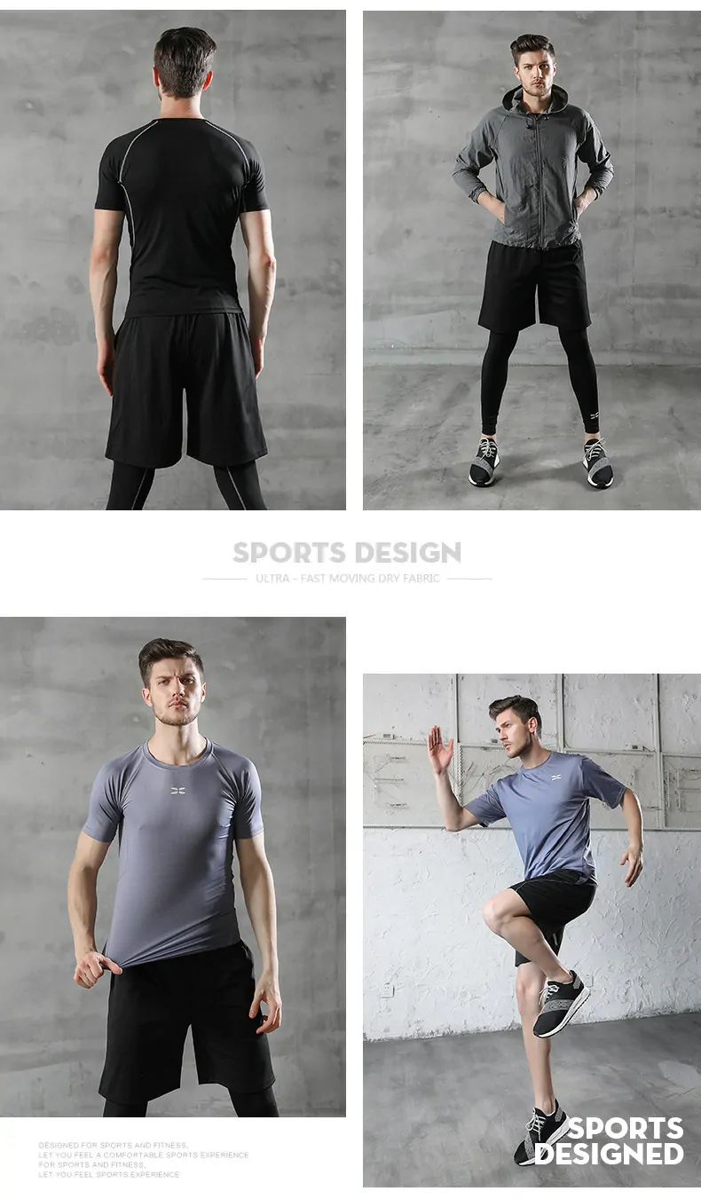 Men's 3-Piece Compression Training Suit - Thermal Layer for Gym, Running & Basketball - 图片 3