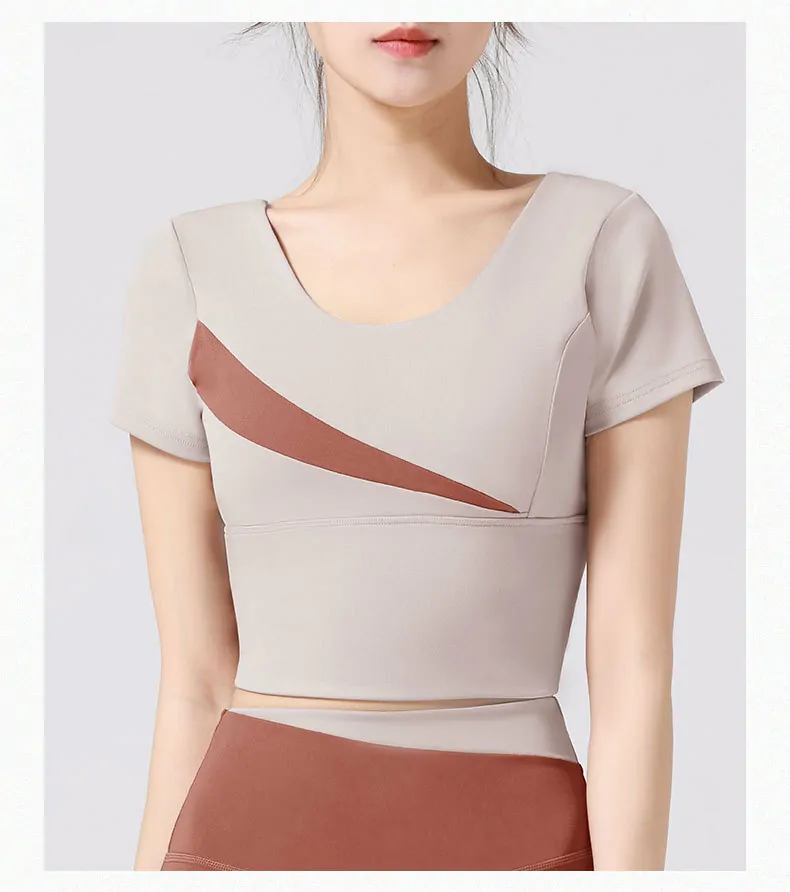 Street-Ready Workout Top with Built-in Bra - Breathable Slim-Fit for Yoga, Running & Gym - 图片 6