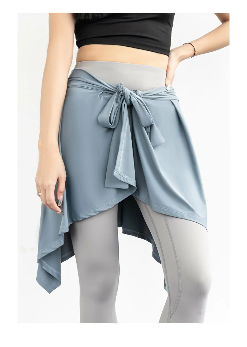 Ballet-Inspired Wrap Skirt with Built-in Shorts - Tie-Front Design for Yoga, Barre & Studio Elegance - 图片 8