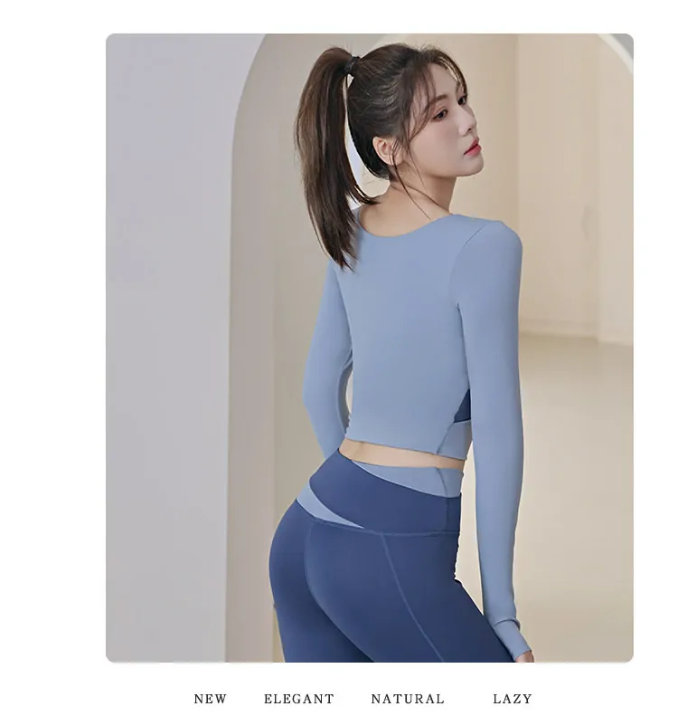 Color Block Cropped Long Sleeve - Street-Ready Yoga Top for Layered Workout Styles - 图片 4