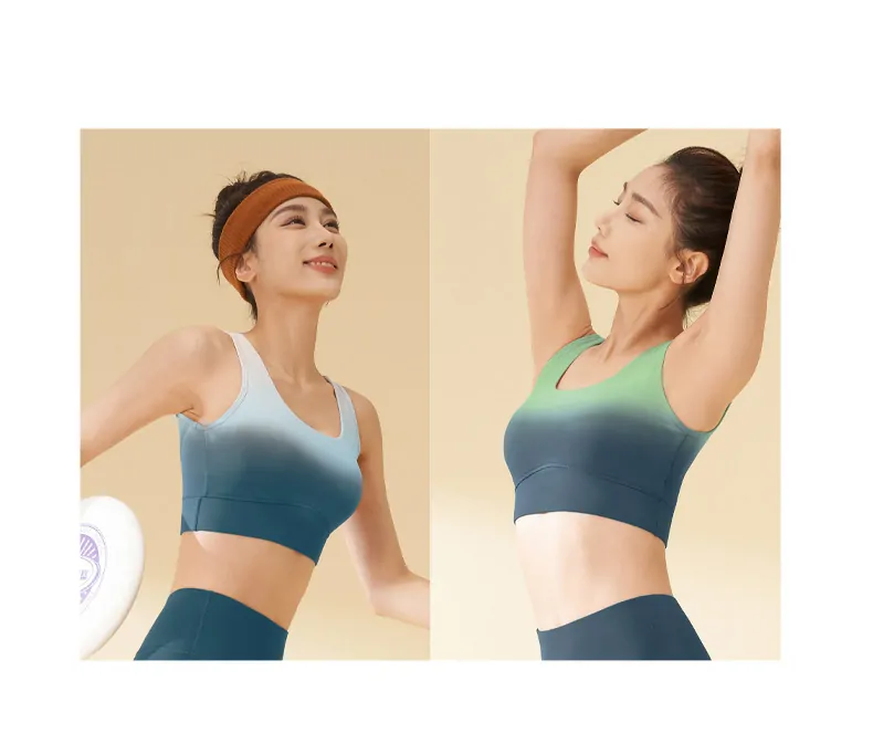 Ombre Back-Closure Sports Bra Tank - Naked Feel & Medium Support for Yoga & Low Impact - 图片 3