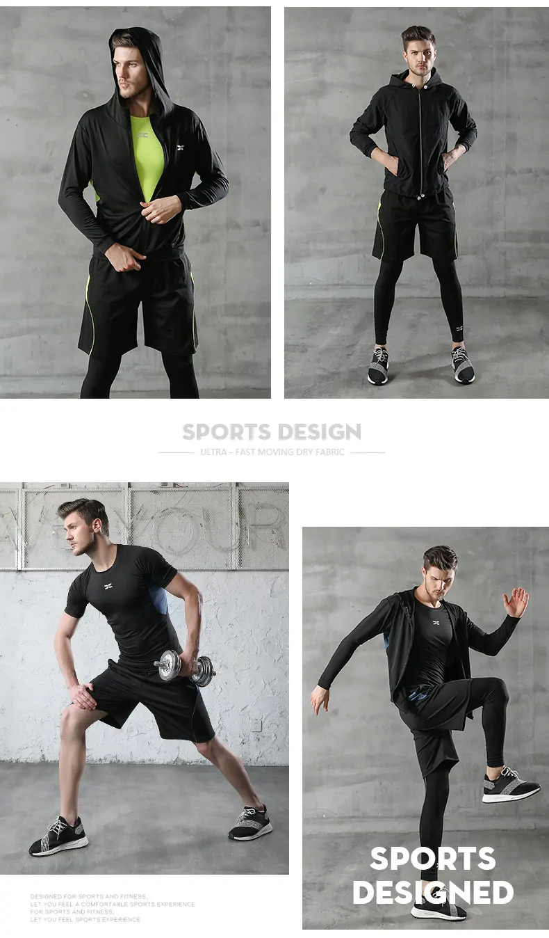Men's 3-Piece Compression Training Suit - Thermal Layer for Gym, Running & Basketball - 图片 6