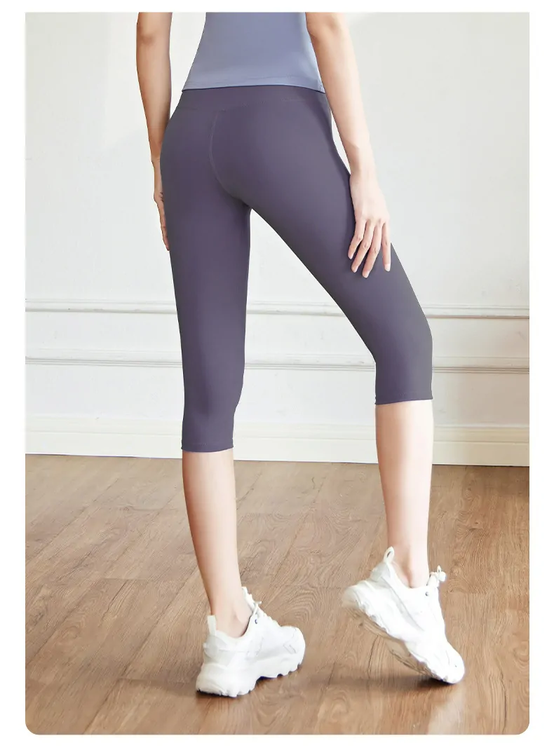 Breathable Capri Leggings - Street-Ready 7/8 Length with Sculpting Fit for Yoga & Cardio - 图片 11