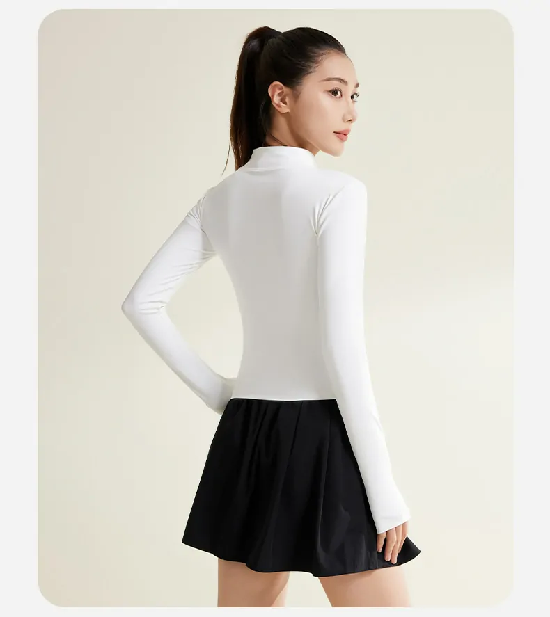 Contrast-Stitch Slim Fit Sports Jacket – Thumbhole Cuff & Streamlined Cut for Yoga & Gym - 图片 7