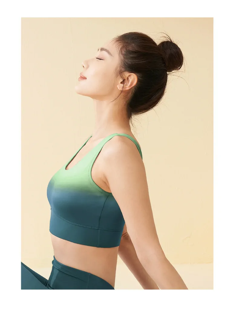 Ombre Back-Closure Sports Bra Tank - Naked Feel & Medium Support for Yoga & Low Impact - 图片 4