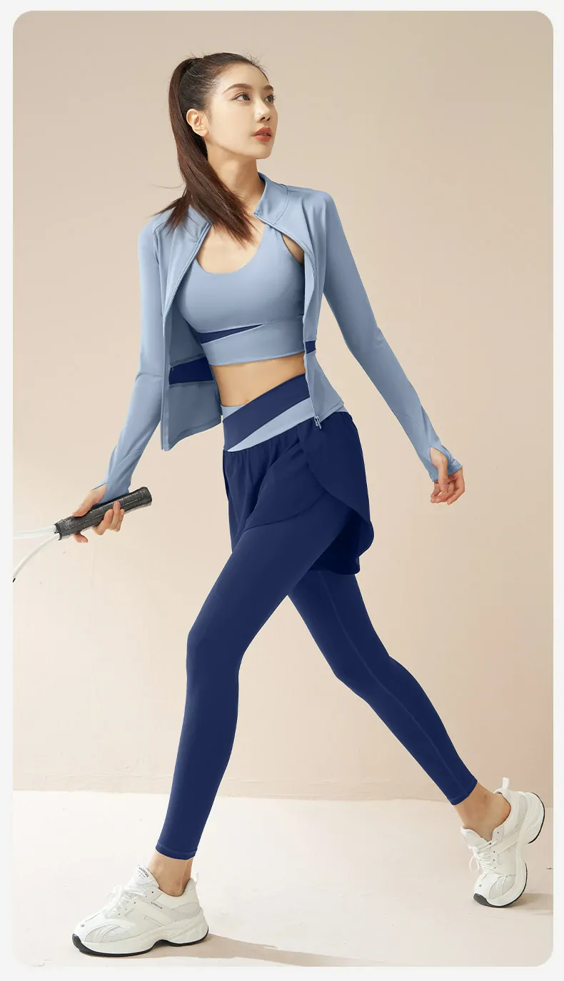 Naked Feel 2-Piece Workout Set - Slim-Fit Training Outfit for Gym, Yoga & Running - 图片 2