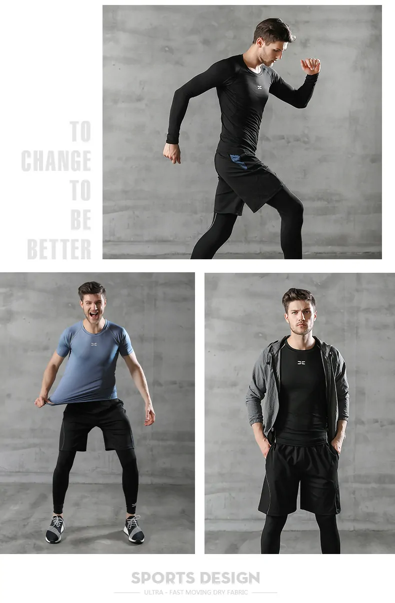 Men's 3-Piece Compression Training Suit - Thermal Layer for Gym, Running & Basketball - 图片 7