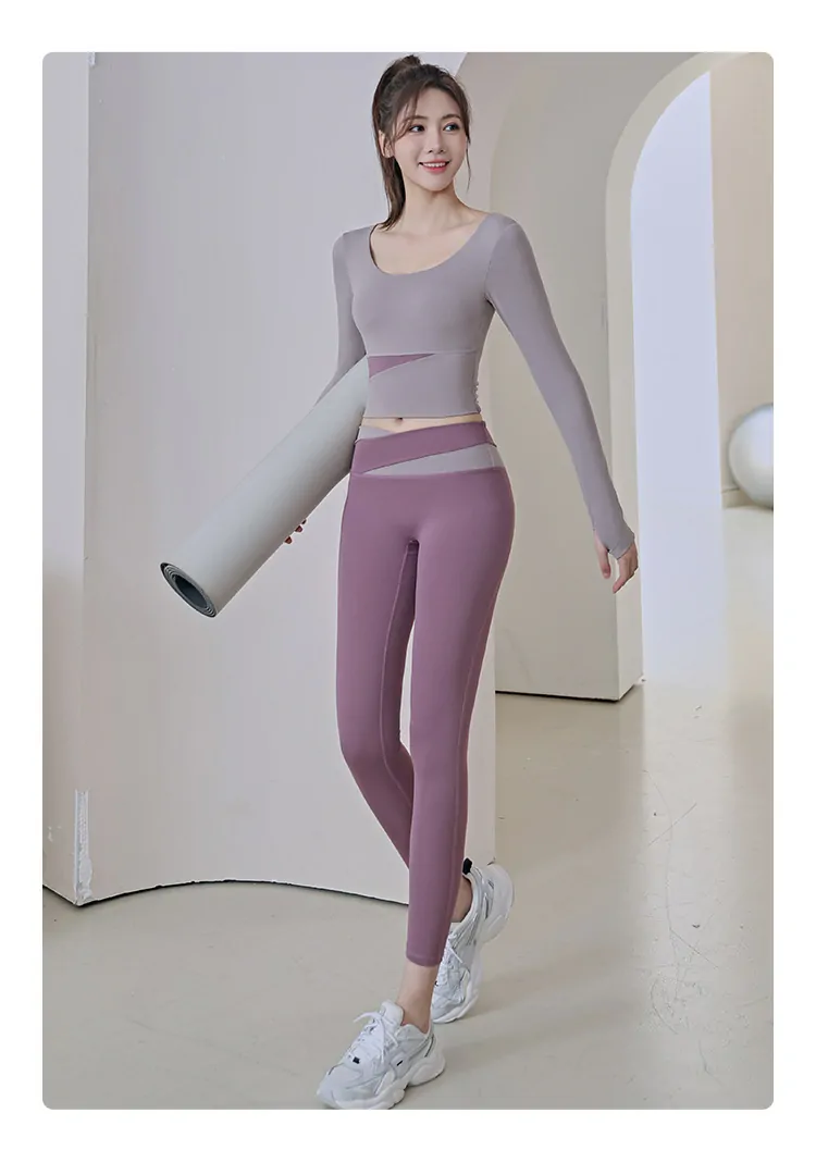 Color Block Cropped Long Sleeve - Street-Ready Yoga Top for Layered Workout Styles - 图片 6