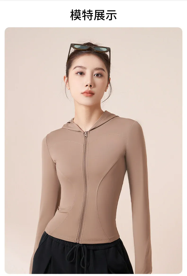 Hooded Training Jacket - Wind-Resistant & Streamlined Fit for Running, Cycling & Yoga - 图片 2