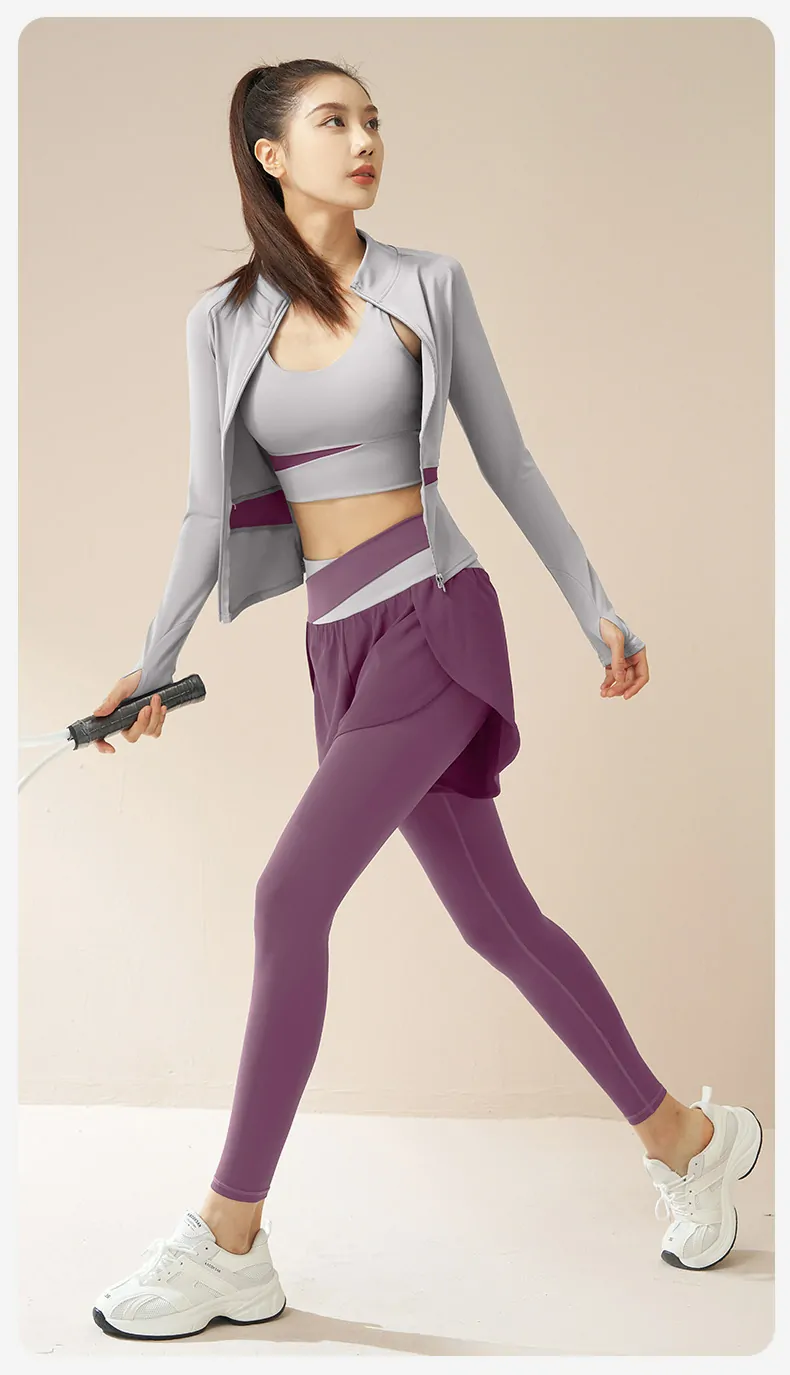 Naked Feel 2-Piece Workout Set - Slim-Fit Training Outfit for Gym, Yoga & Running - 图片 4