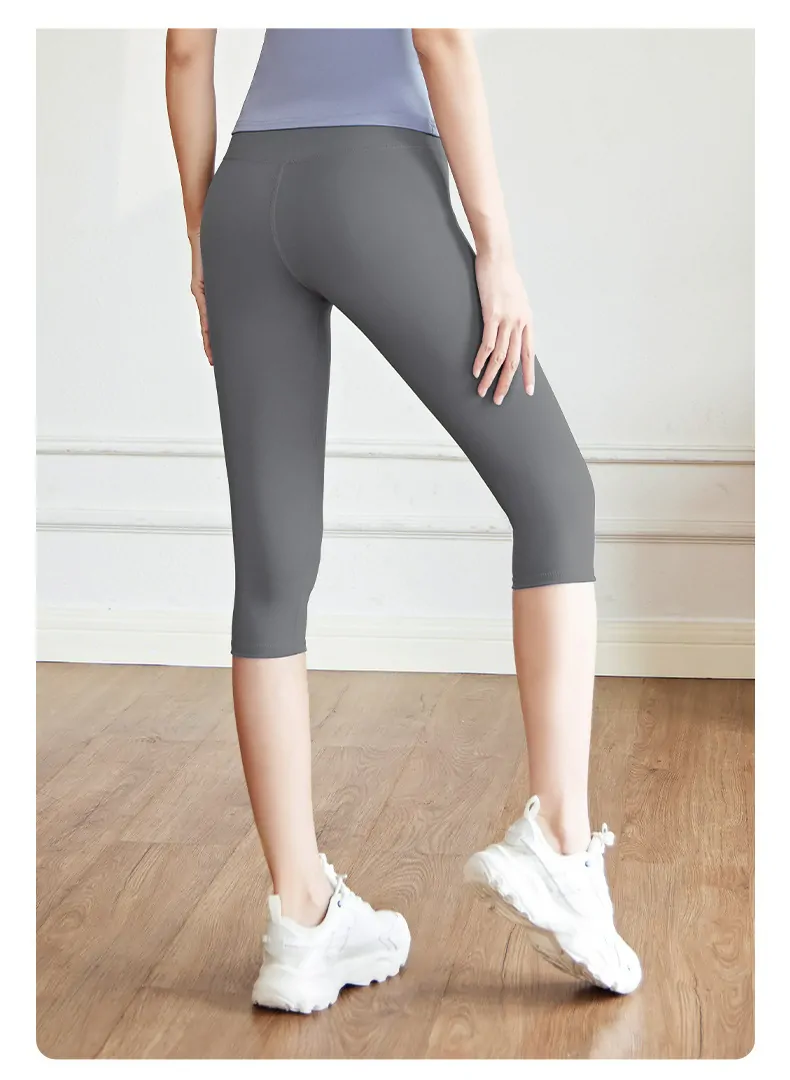 Breathable Capri Leggings - Street-Ready 7/8 Length with Sculpting Fit for Yoga & Cardio - 图片 9