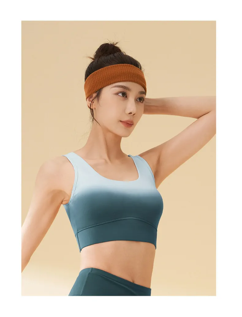 Ombre Back-Closure Sports Bra Tank - Naked Feel & Medium Support for Yoga & Low Impact - 图片 6