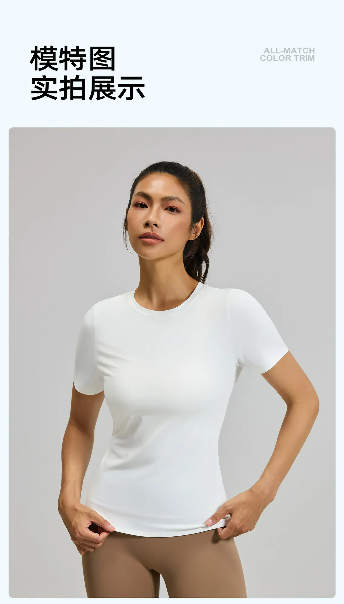 Open-Back Cross-Strap Workout Tee - Sculpted Back Design with Breathable Cotton for Yoga & Gym - 图片 2