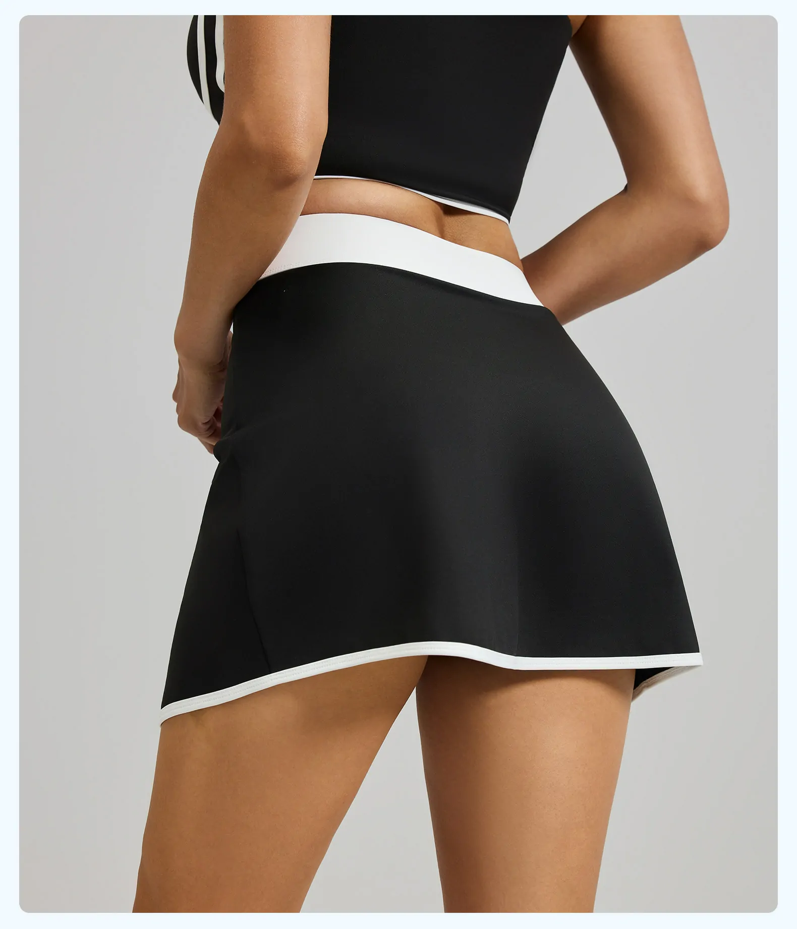 2-in-1 No-Sheer Athletic Skort - Built-in Pocket with Seam Detail for Yoga & Low-Impact Training - 图片 3