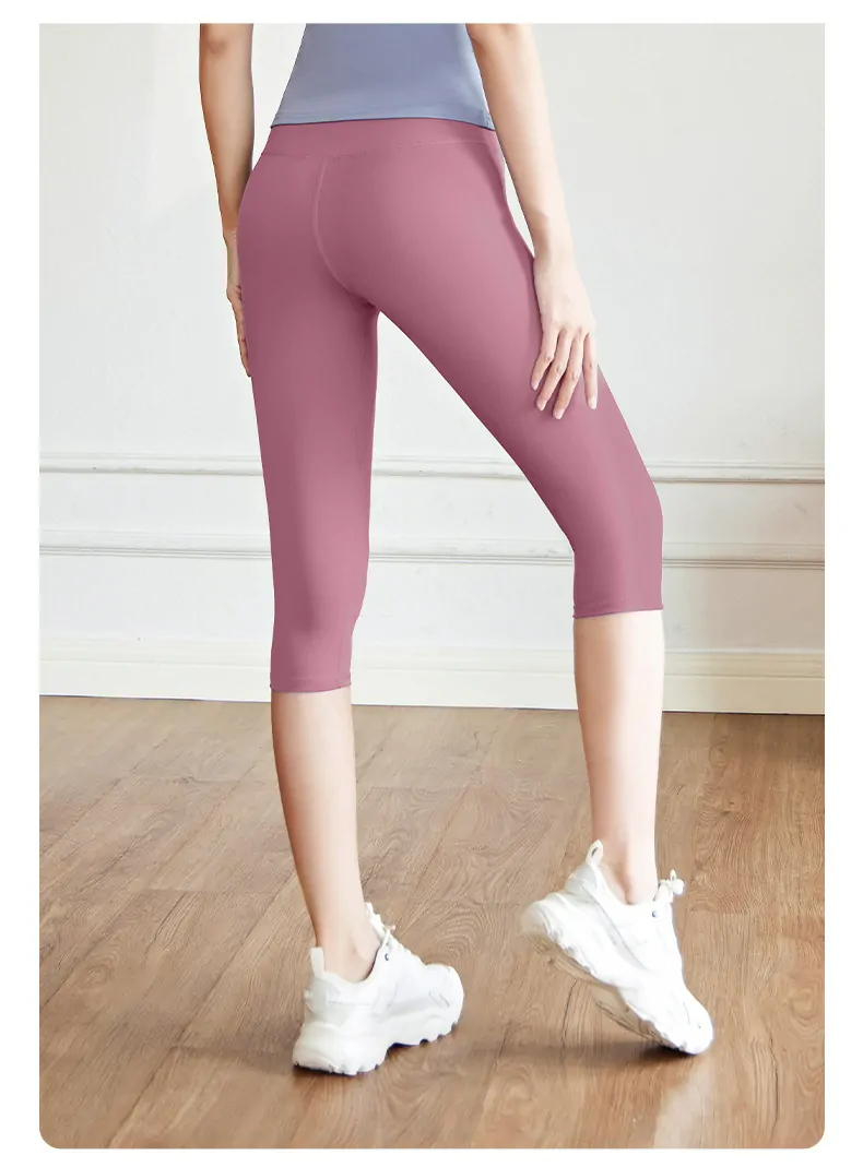 Breathable Capri Leggings - Street-Ready 7/8 Length with Sculpting Fit for Yoga & Cardio - 图片 7