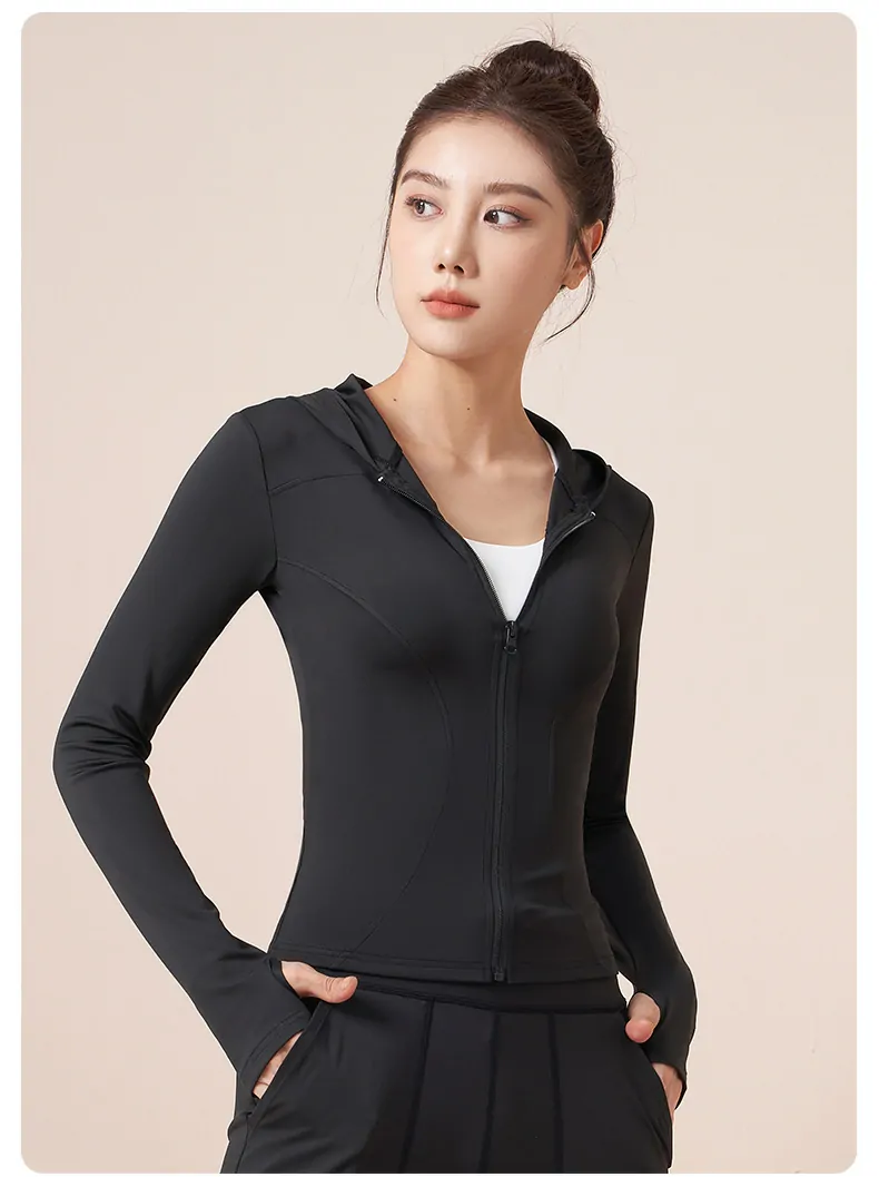 Hooded Training Jacket - Wind-Resistant & Streamlined Fit for Running, Cycling & Yoga - 图片 5