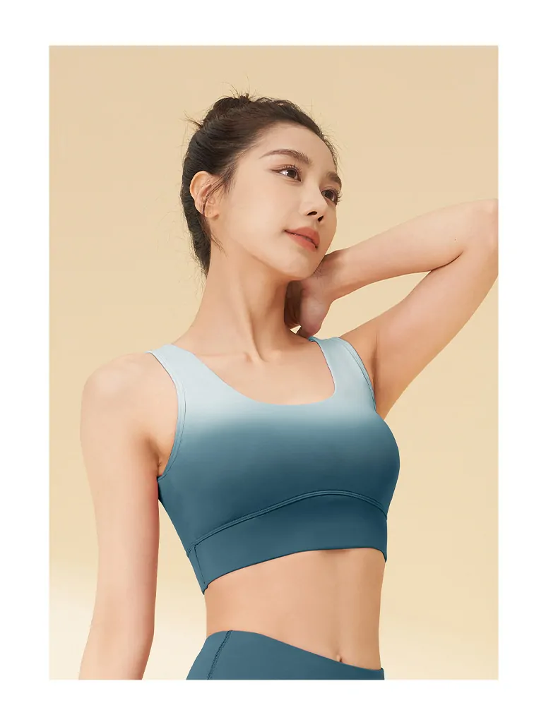 Ombre Back-Closure Sports Bra Tank - Naked Feel & Medium Support for Yoga & Low Impact - 图片 8