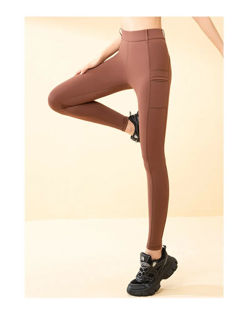 High Waisted Biker Shorts with Side Pockets - No Roll Waist & Tummy Control for Yoga & Gym - 图片 8