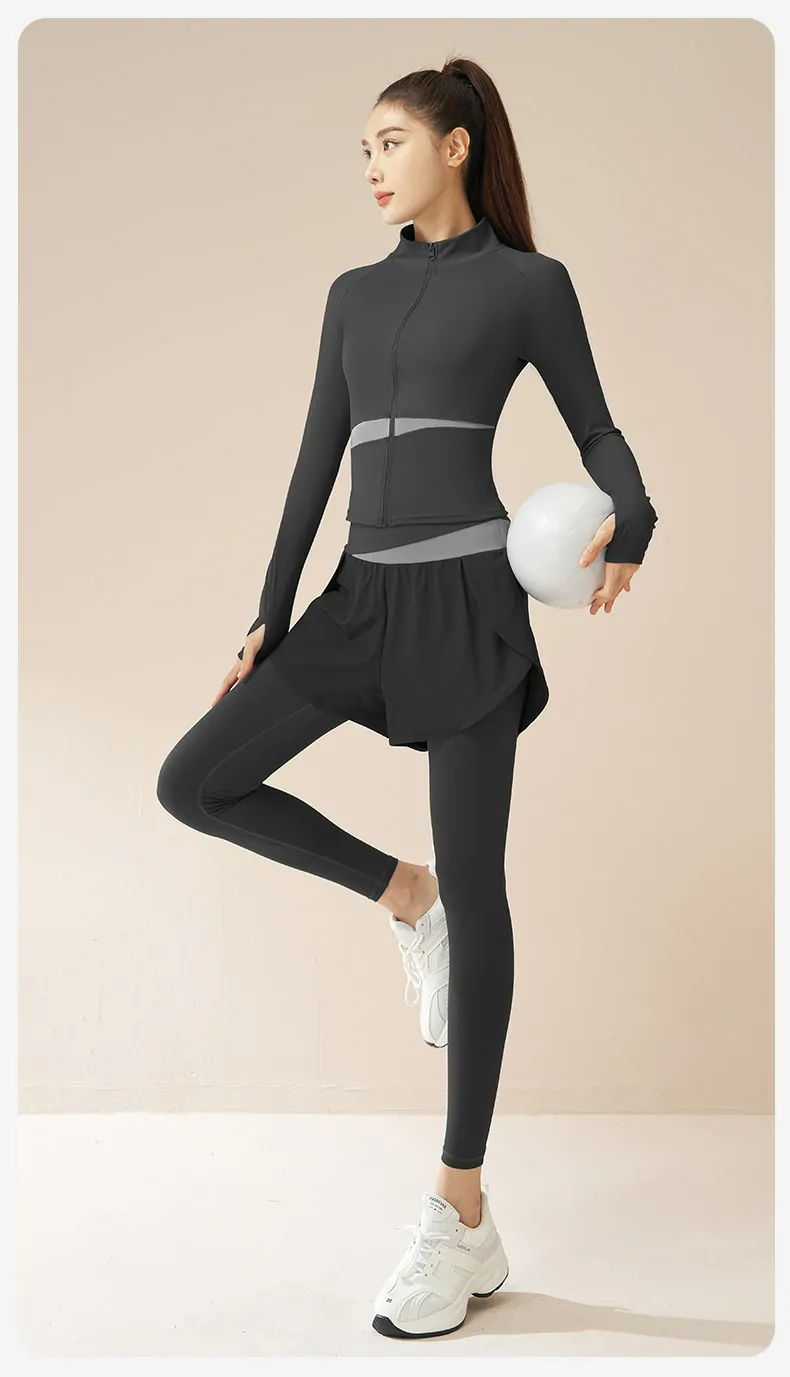 Naked Feel 2-Piece Workout Set - Slim-Fit Training Outfit for Gym, Yoga & Running - 图片 7