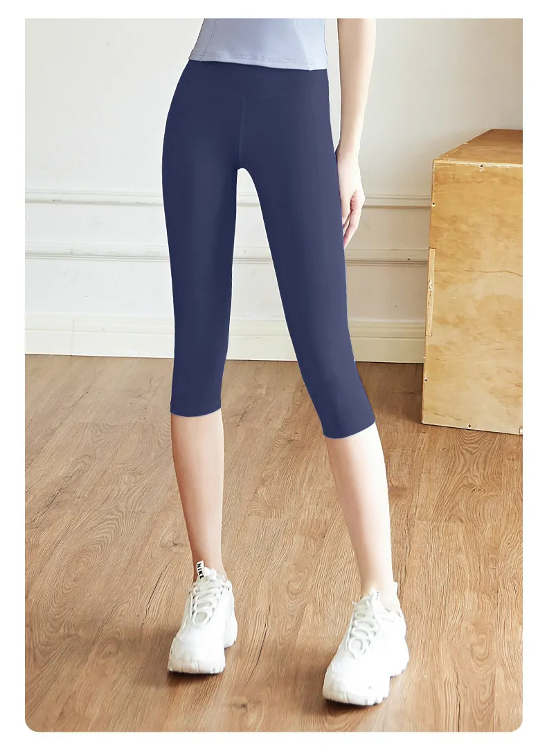 Breathable Capri Leggings - Street-Ready 7/8 Length with Sculpting Fit for Yoga & Cardio - 图片 6