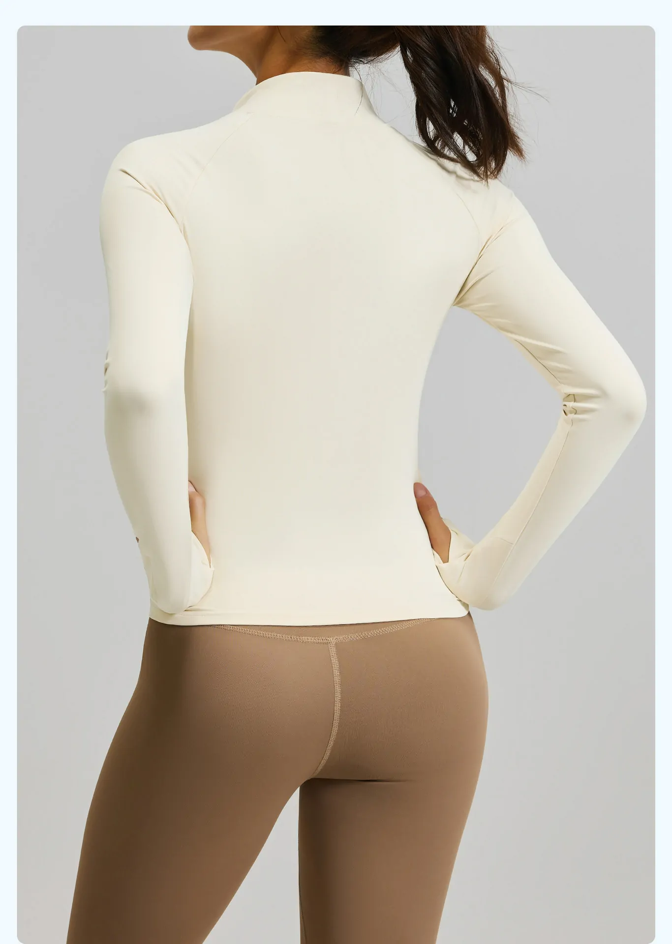 Color Block Yoga Jacket - Breathable Slim-Fit Cover with Naked Feel for Studio & Lounge - 图片 5