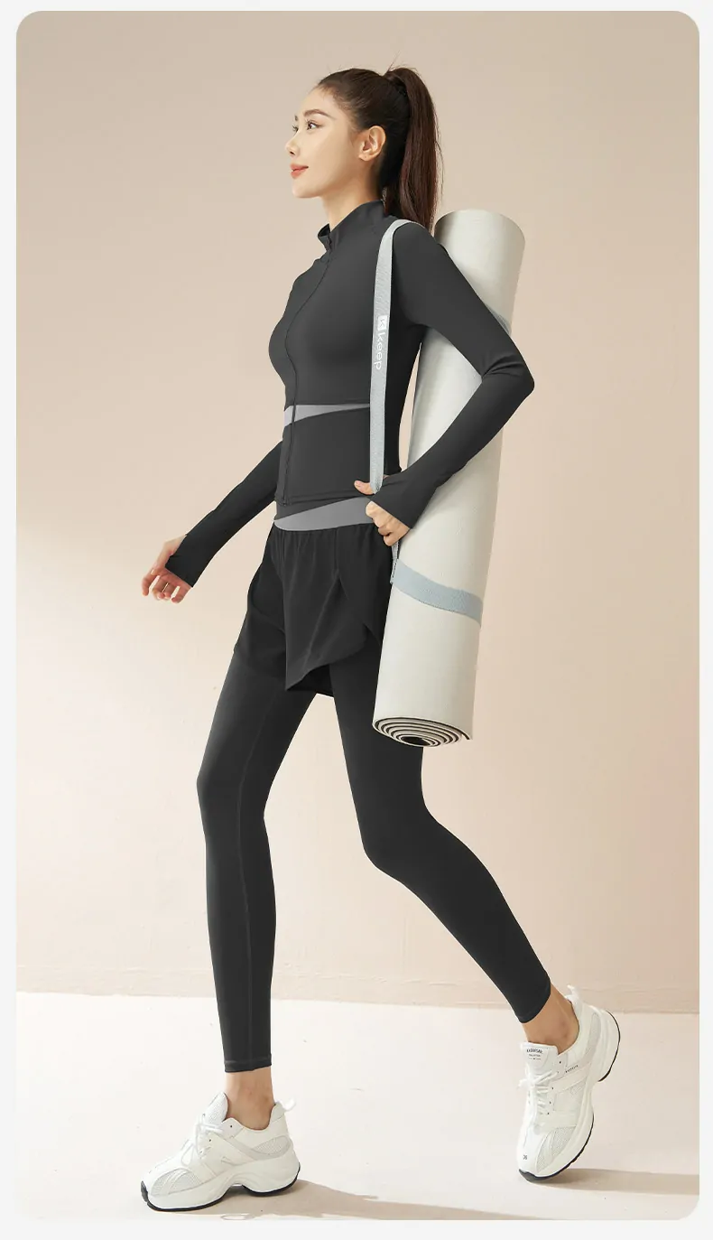 Naked Feel 2-Piece Workout Set - Slim-Fit Training Outfit for Gym, Yoga & Running - 图片 8