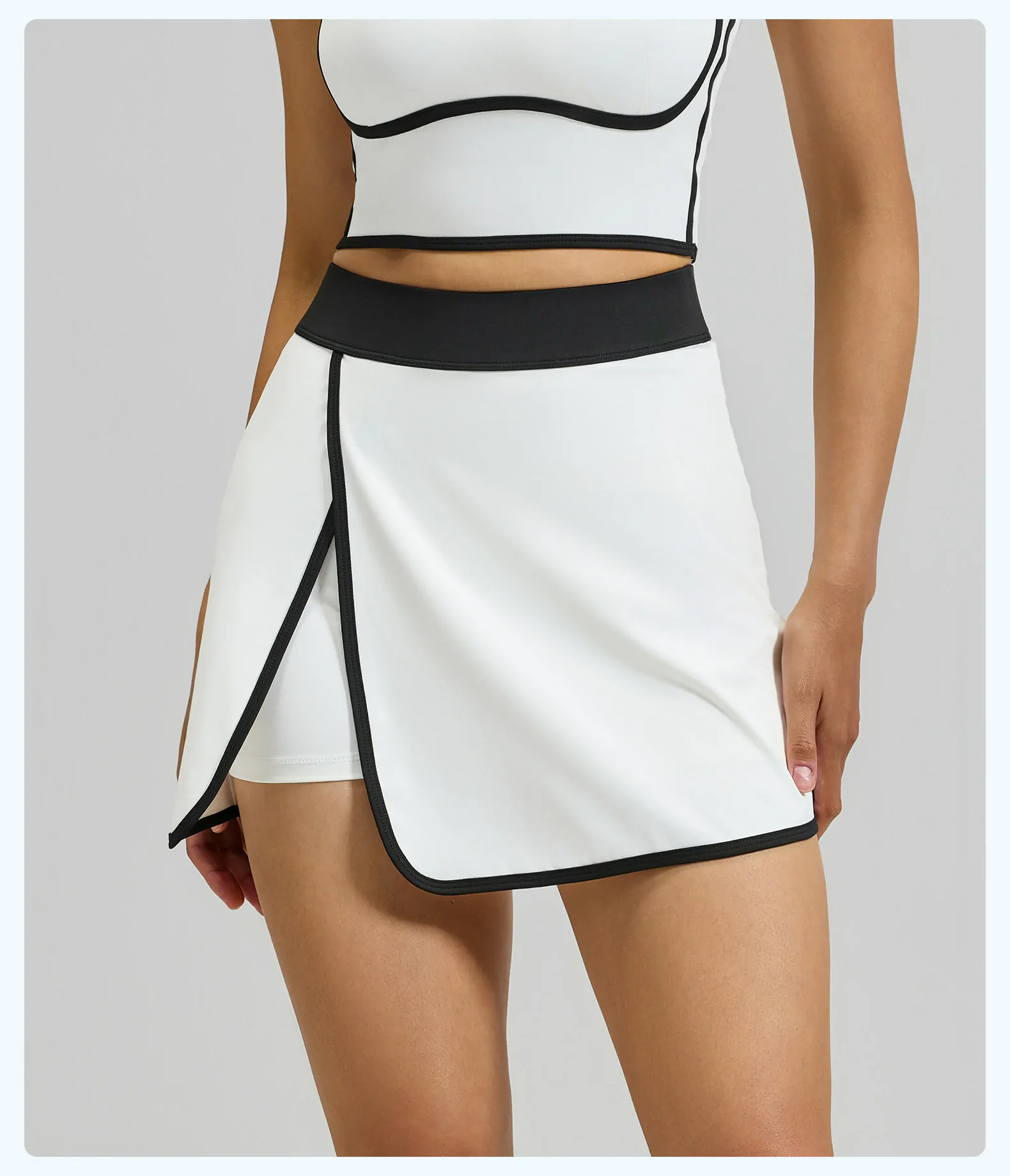 2-in-1 No-Sheer Athletic Skort - Built-in Pocket with Seam Detail for Yoga & Low-Impact Training - 图片 6