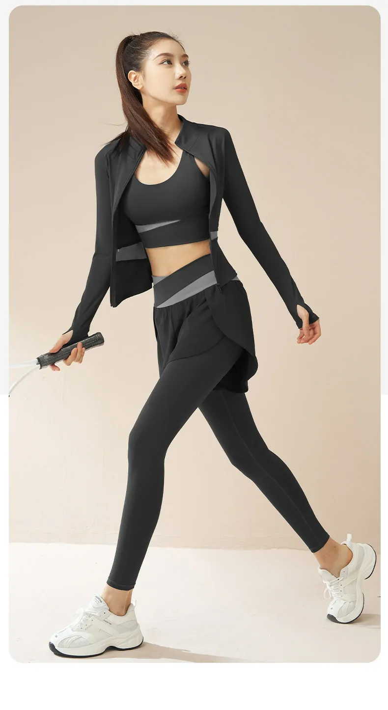 Naked Feel 2-Piece Workout Set - Slim-Fit Training Outfit for Gym, Yoga & Running - 图片 9