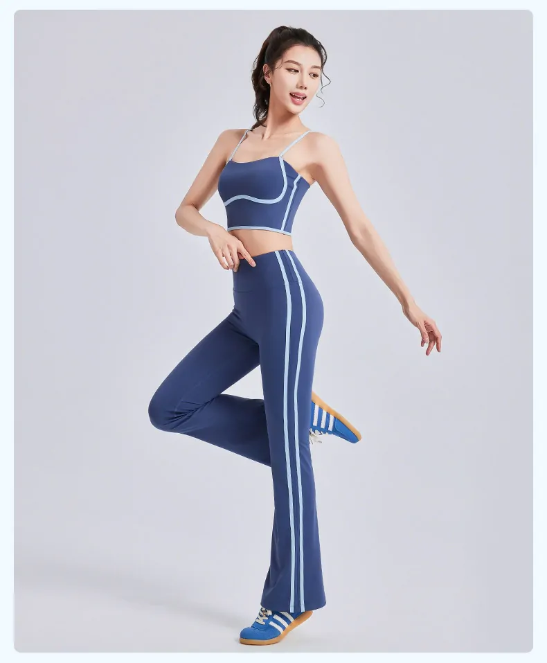 Sculpting 2-Piece Yoga Set - Ribbed Tank & High Waisted Leggings for Enhanced Curves - 图片 3