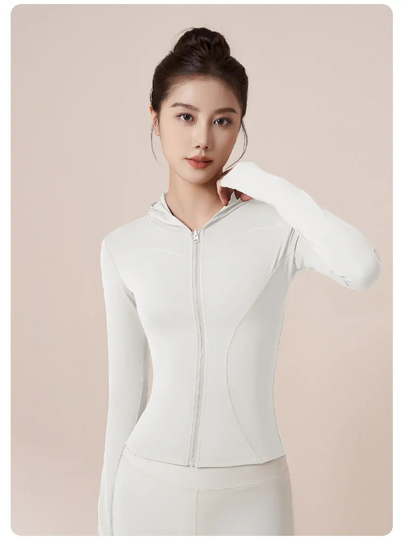 Hooded Training Jacket - Wind-Resistant & Streamlined Fit for Running, Cycling & Yoga - 图片 11