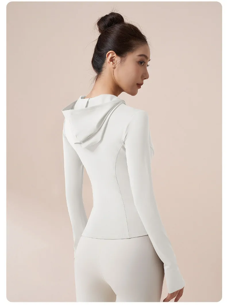 Hooded Training Jacket - Wind-Resistant & Streamlined Fit for Running, Cycling & Yoga - 图片 12