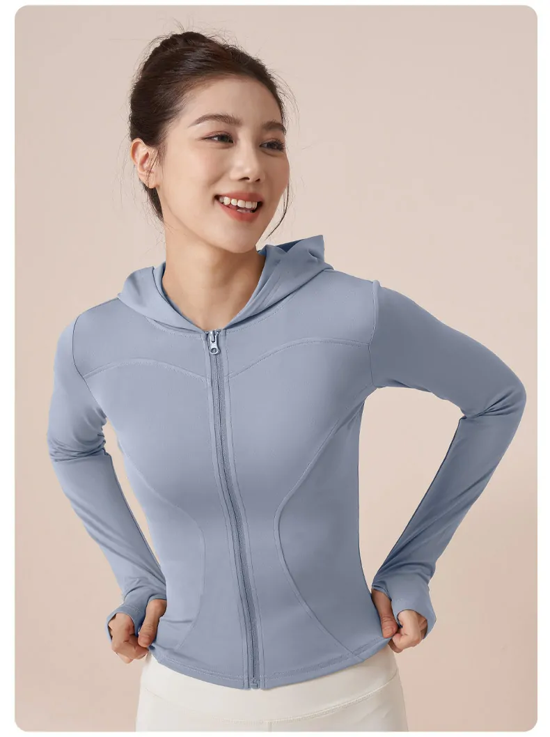 Hooded Training Jacket - Wind-Resistant & Streamlined Fit for Running, Cycling & Yoga - 图片 13