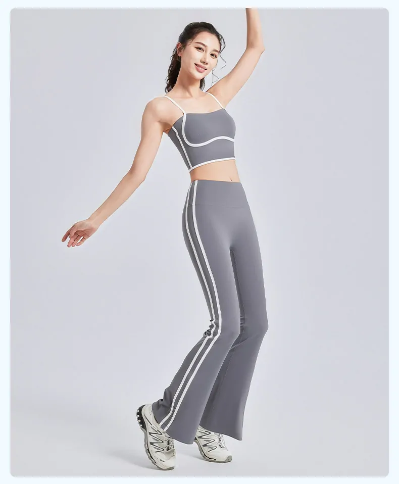 Sculpting 2-Piece Yoga Set - Ribbed Tank & High Waisted Leggings for Enhanced Curves - 图片 6