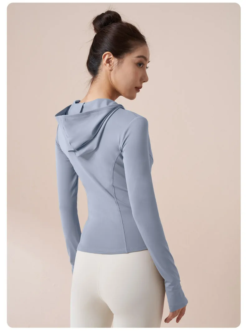 Hooded Training Jacket - Wind-Resistant & Streamlined Fit for Running, Cycling & Yoga - 图片 14