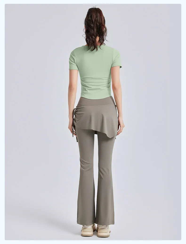 Cut-Out Detail Yoga Top - Slim-Fit Breathable Short Sleeve for Pilates & Dynamic Training - 图片 6