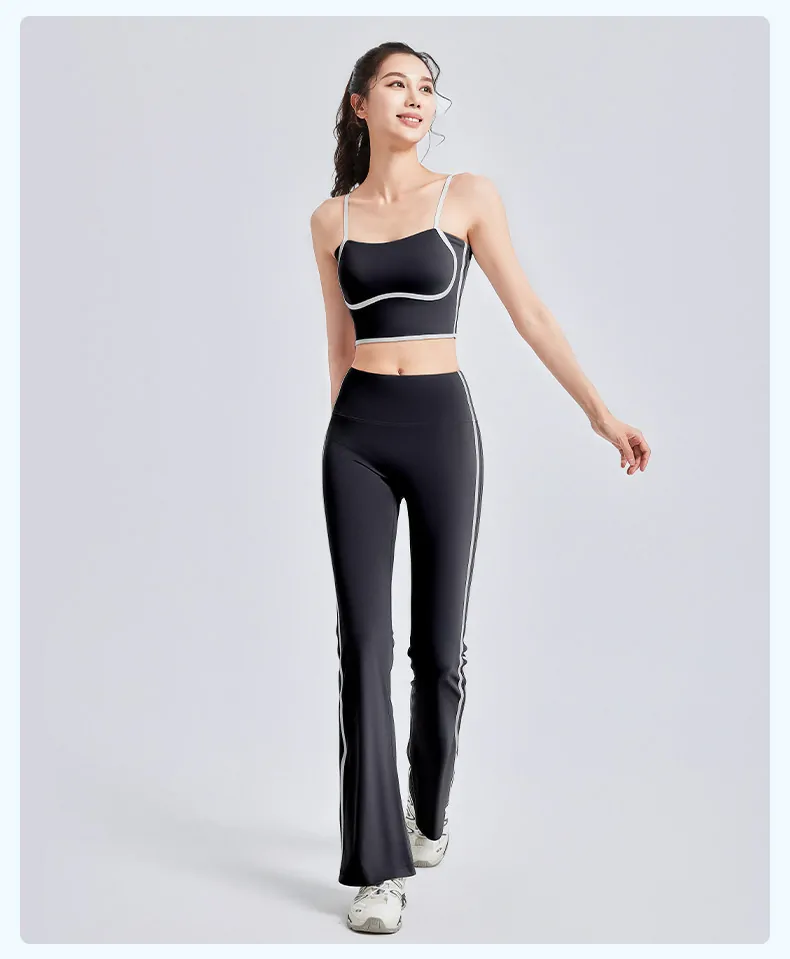 Sculpting 2-Piece Yoga Set - Ribbed Tank & High Waisted Leggings for Enhanced Curves - 图片 8