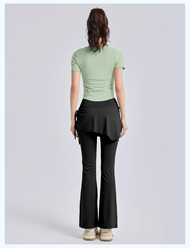 Cut-Out Detail Yoga Top - Slim-Fit Breathable Short Sleeve for Pilates & Dynamic Training - 图片 8