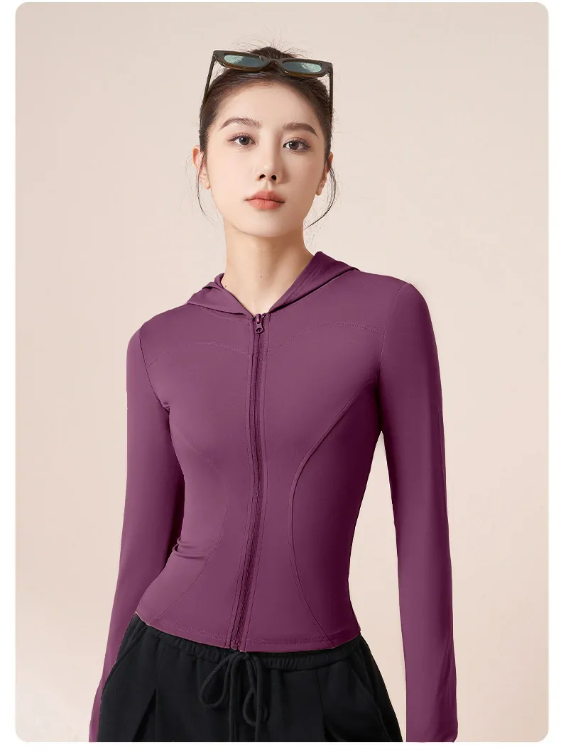 Hooded Training Jacket - Wind-Resistant & Streamlined Fit for Running, Cycling & Yoga - 图片 16