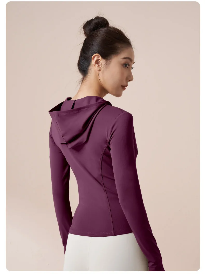 Hooded Training Jacket - Wind-Resistant & Streamlined Fit for Running, Cycling & Yoga - 图片 17