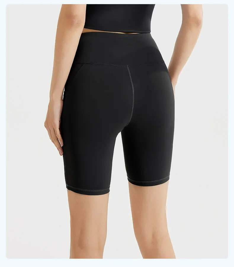 Striped High Waisted Yoga Shorts - 5-Inch Booty Lifting with Side Pockets for Dynamic Training - 图片 10