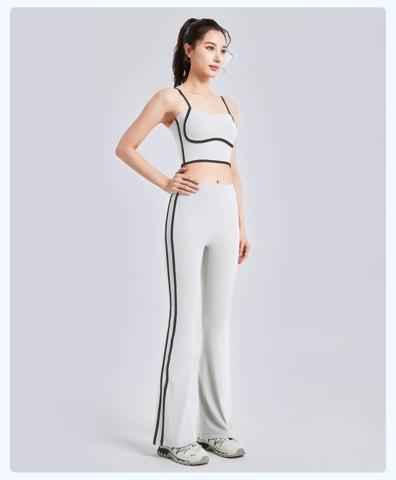 Sculpting 2-Piece Yoga Set - Ribbed Tank & High Waisted Leggings for Enhanced Curves - 图片 11