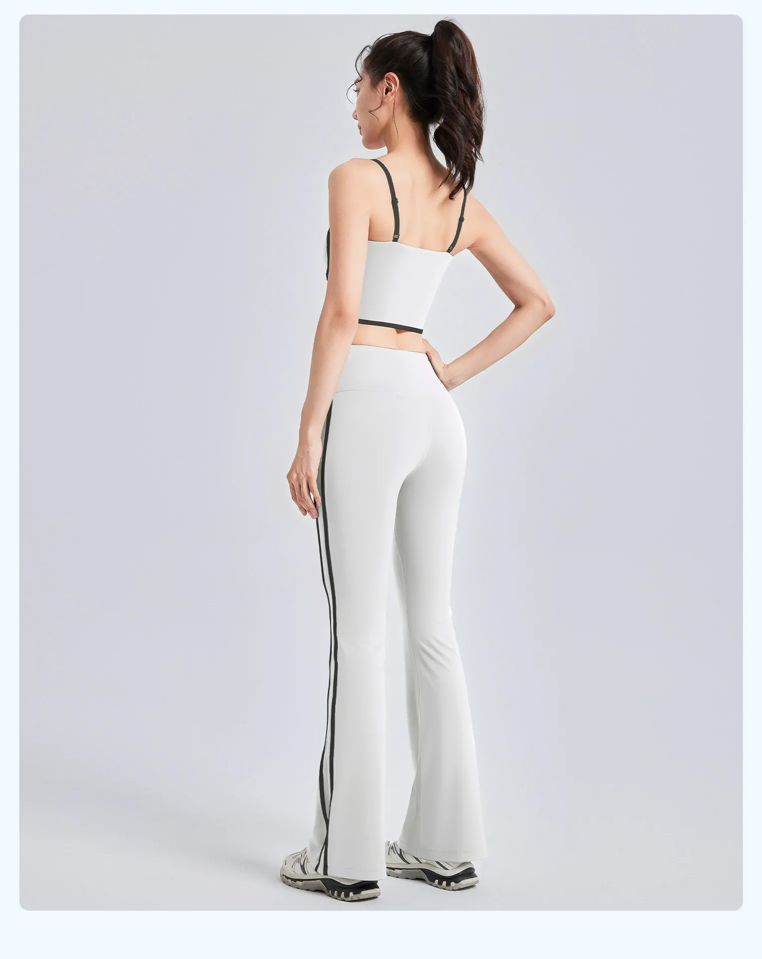 Sculpting 2-Piece Yoga Set - Ribbed Tank & High Waisted Leggings for Enhanced Curves - 图片 12