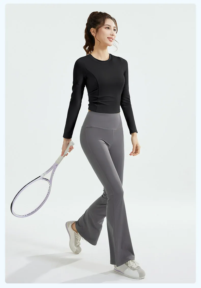 Drawstring & Flared Yoga Set - Versatile 2-Piece for Dynamic Training, Running & Studio - 图片 4