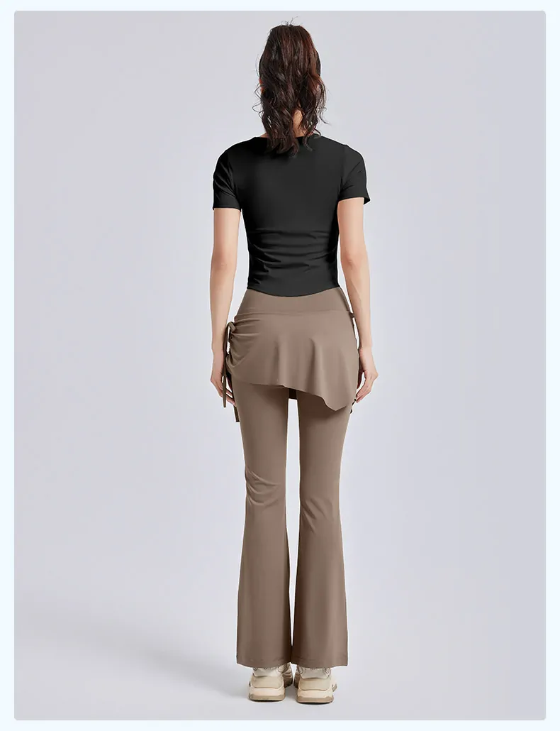 Cut-Out Detail Yoga Top - Slim-Fit Breathable Short Sleeve for Pilates & Dynamic Training - 图片 14