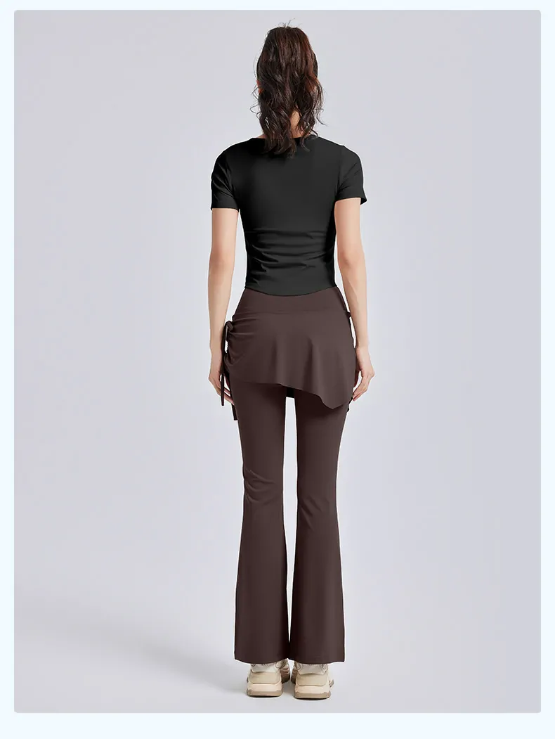 Cut-Out Detail Yoga Top - Slim-Fit Breathable Short Sleeve for Pilates & Dynamic Training - 图片 16