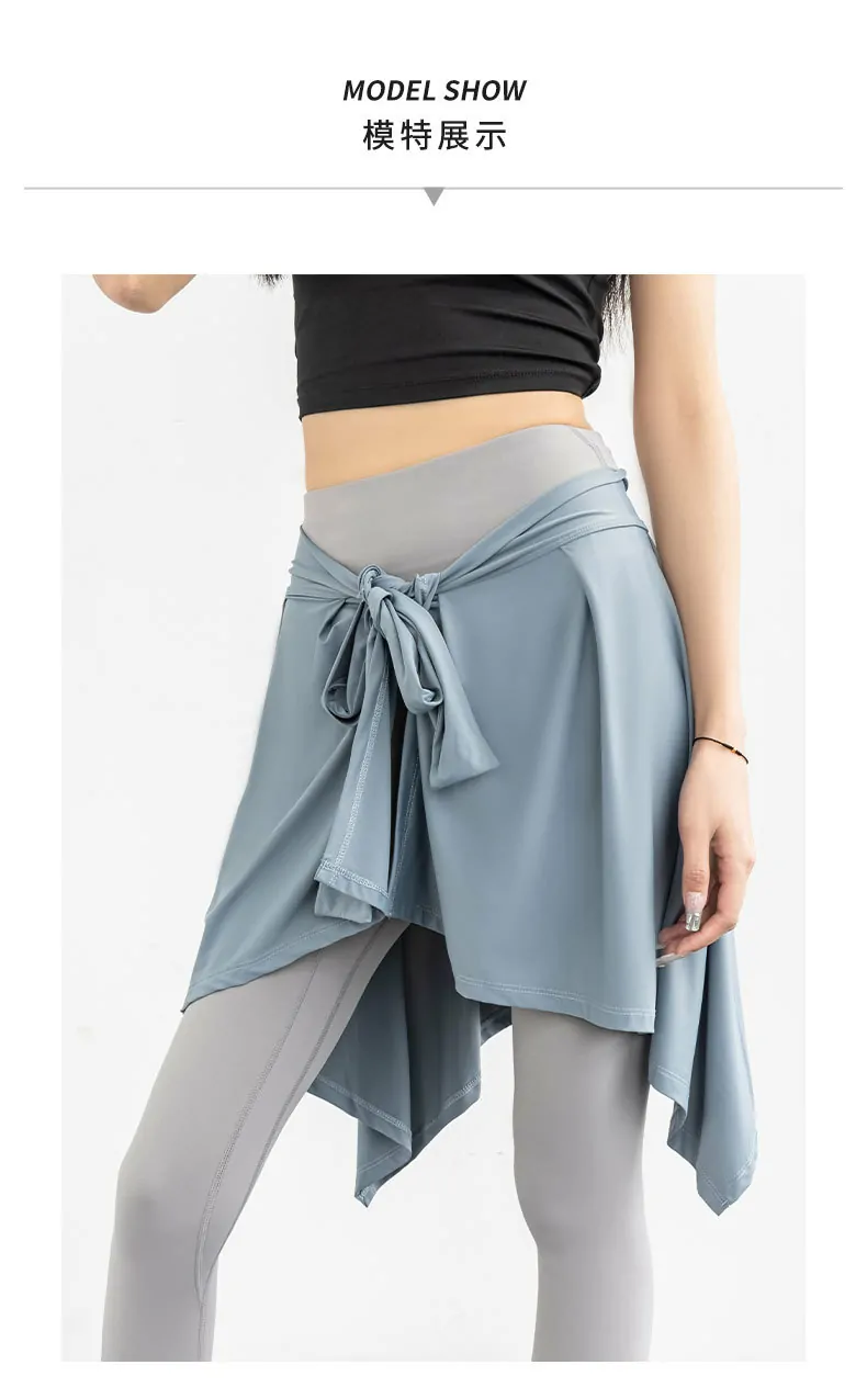 Ballet-Inspired Wrap Skirt with Built-in Shorts - Tie-Front Design for Yoga, Barre & Studio Elegance - 图片 3